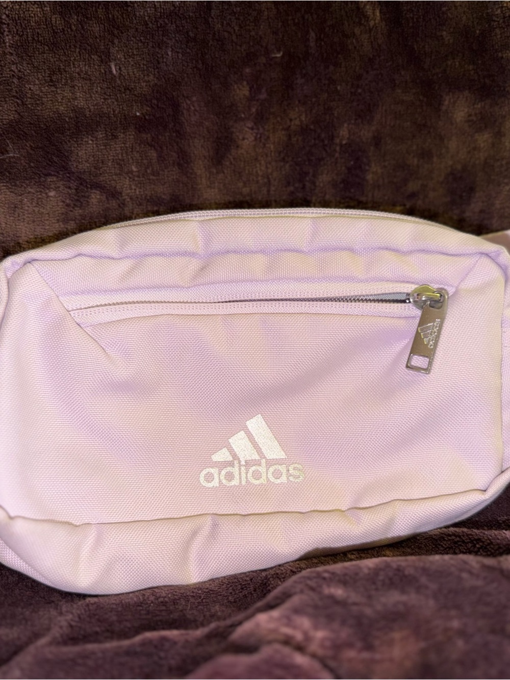 adidas Light Pink Crossbody Waist Bag with White Logo
